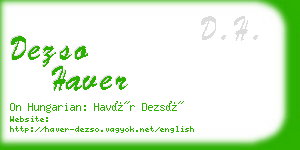 dezso haver business card